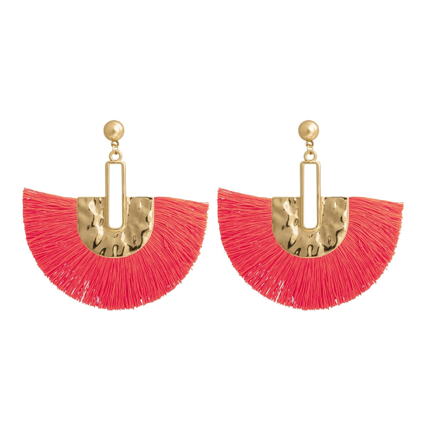 Fan Thread Earrings | Neon Pink