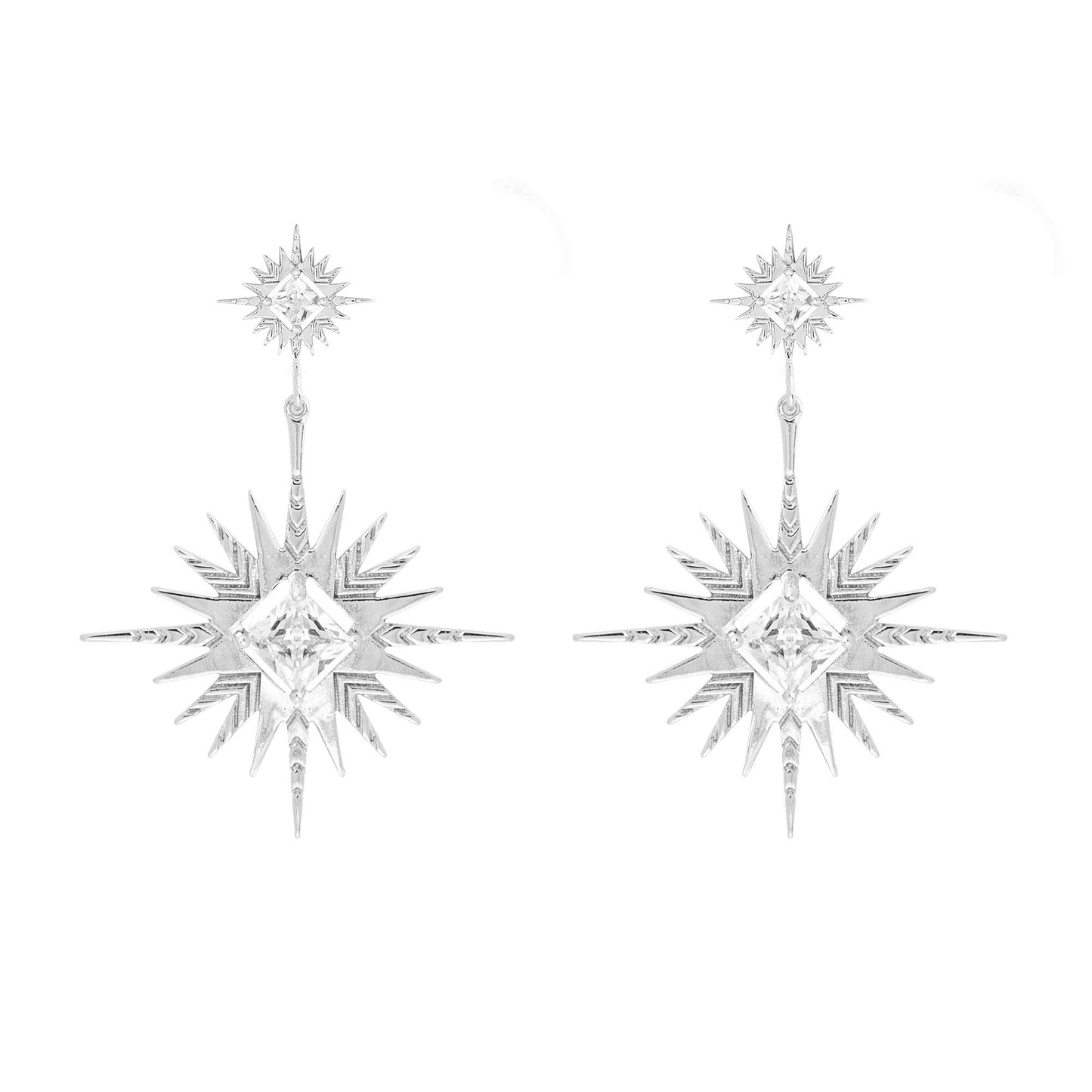 A Dusting of Jewels - Solar Earrings | Silver
