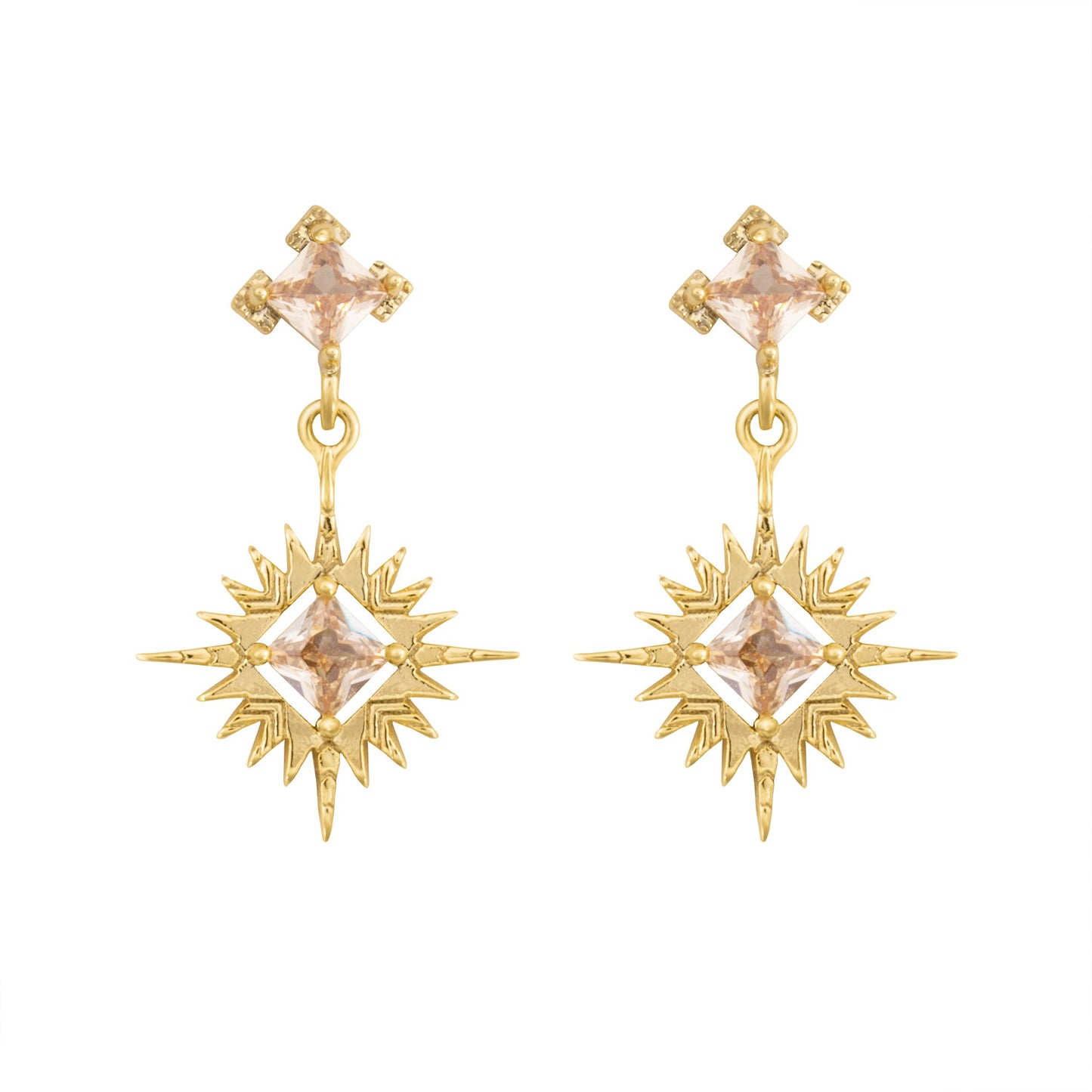A Dusting of Jewels - Starburst Earrings | Silver