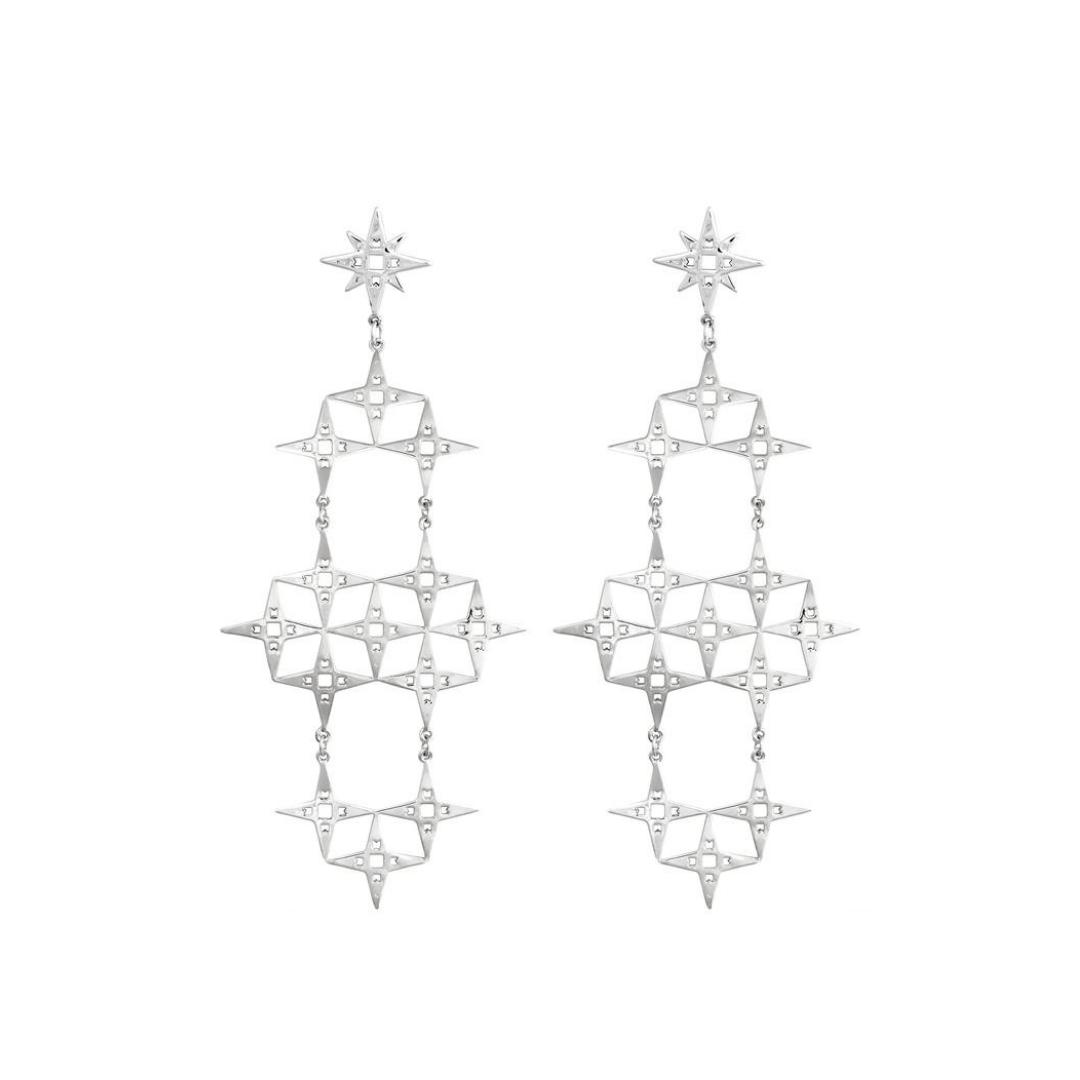 The North Star Earrings | Platinum