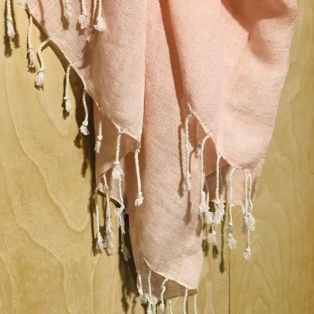 Scarf | Tassel Linen in Bright Blush