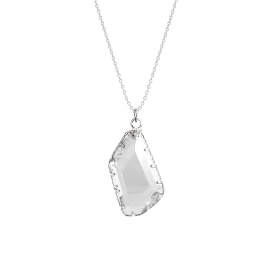 Clear Drop Necklace | Silver