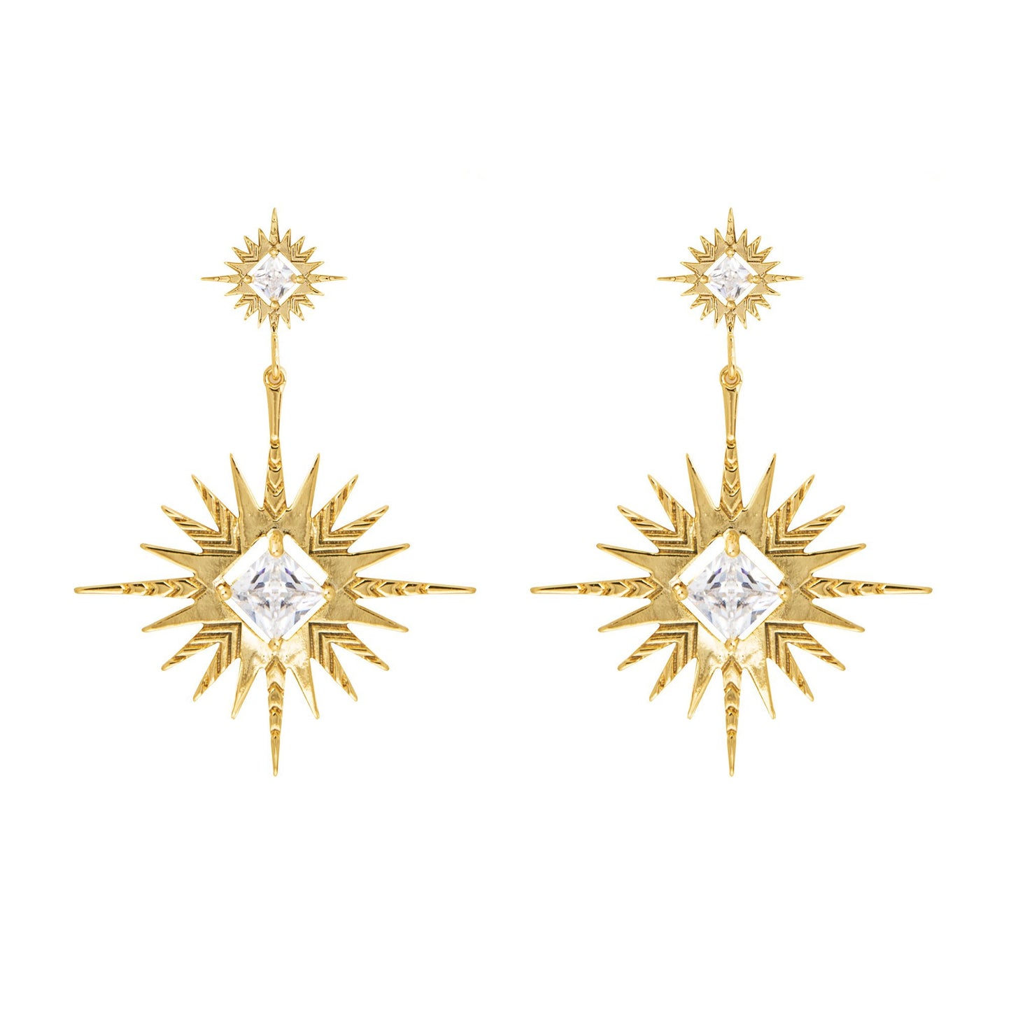 A Dusting of Jewels - Solar Earrings | Gold
