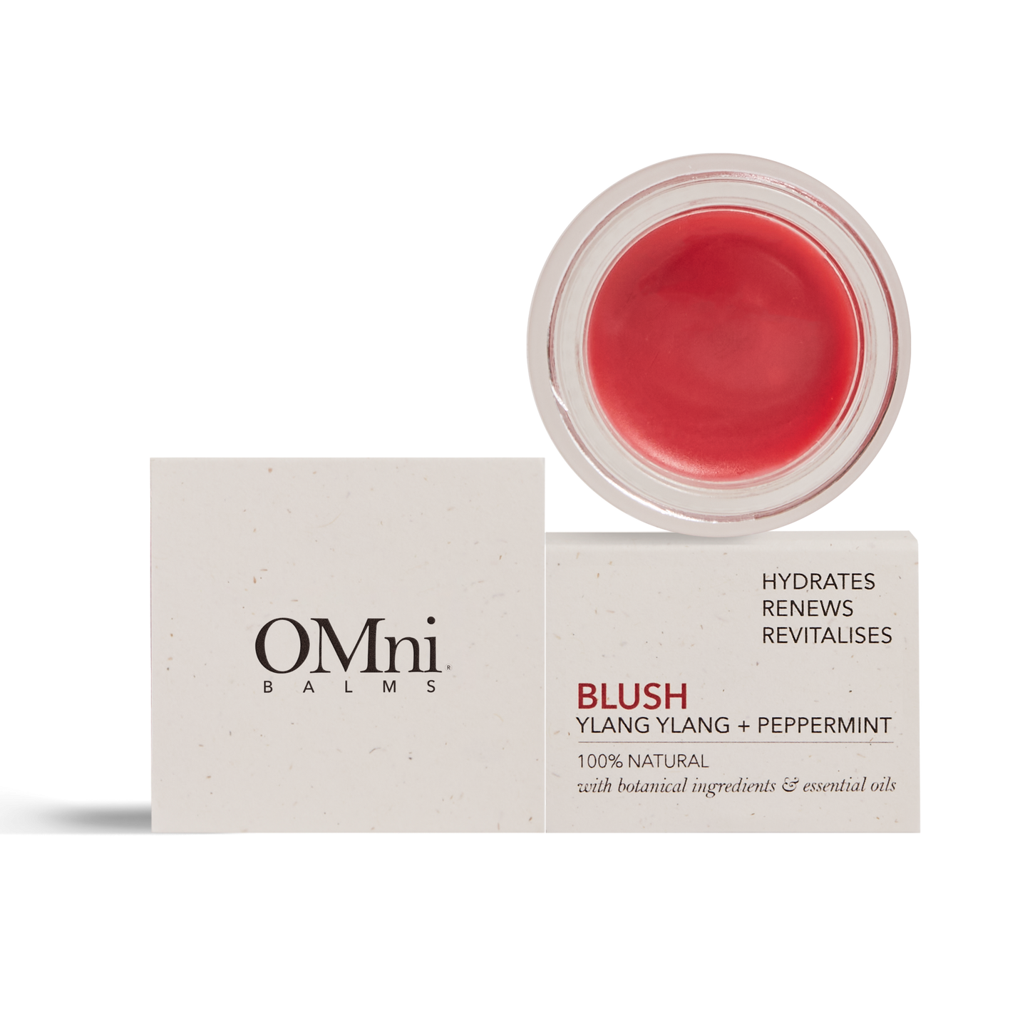 OMni Blush natural multi-use balm for dry lips and skin, and blush on cheeks