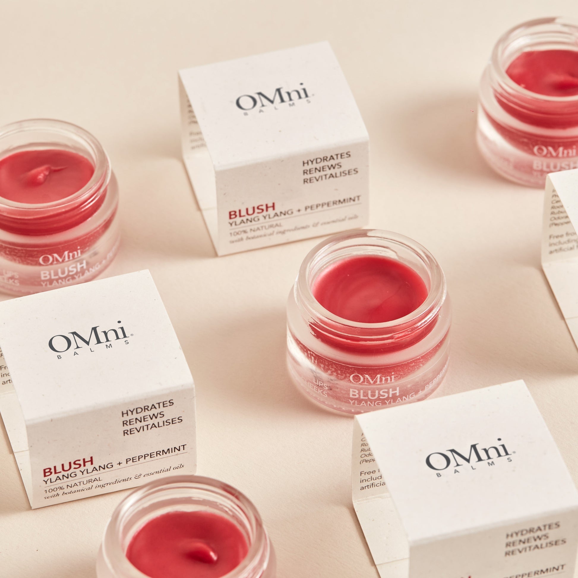 OMni Blush natural multi-use balm for dry lips and skin, and blush on cheeks