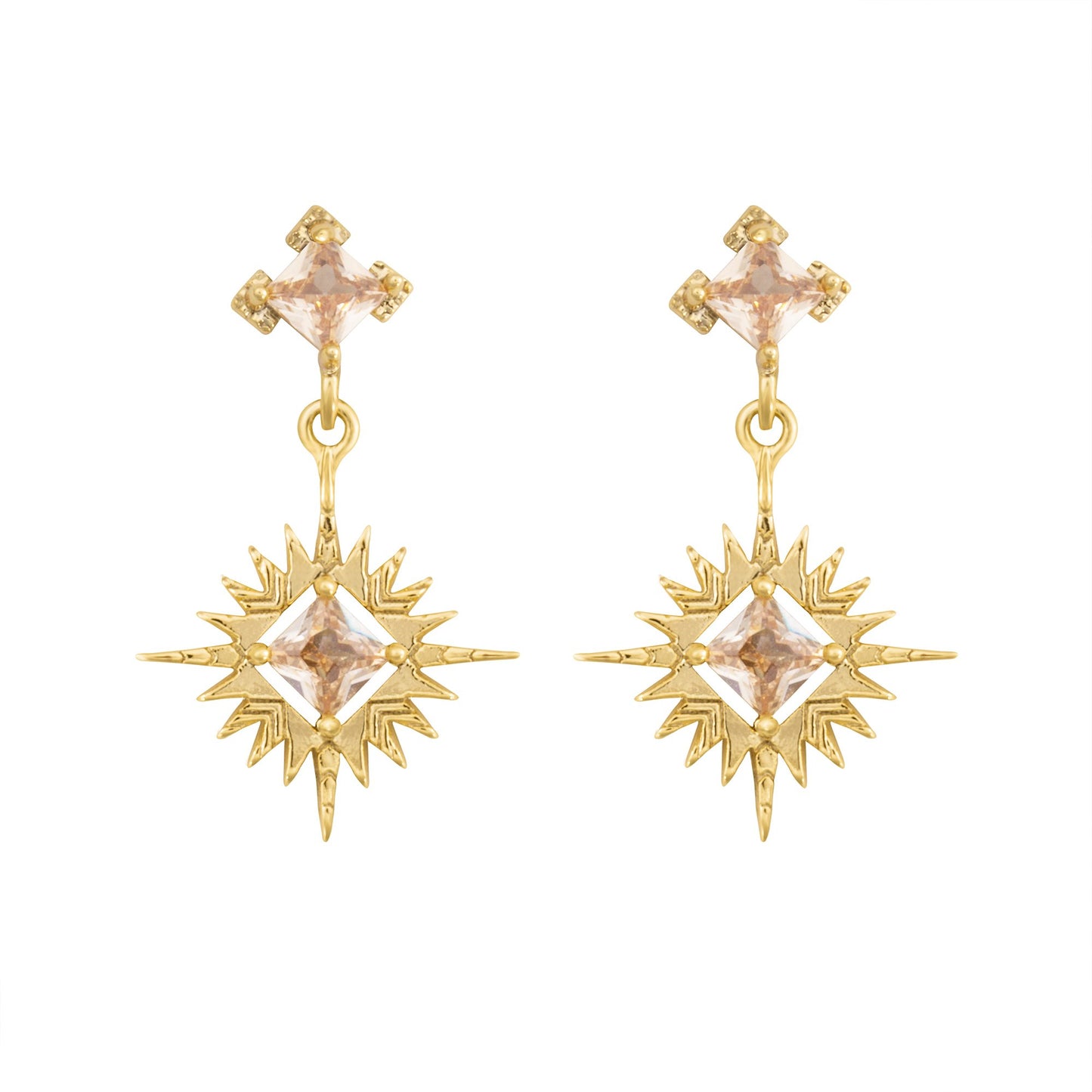 A Dusting of Jewels - Starburst Earrings | Gold