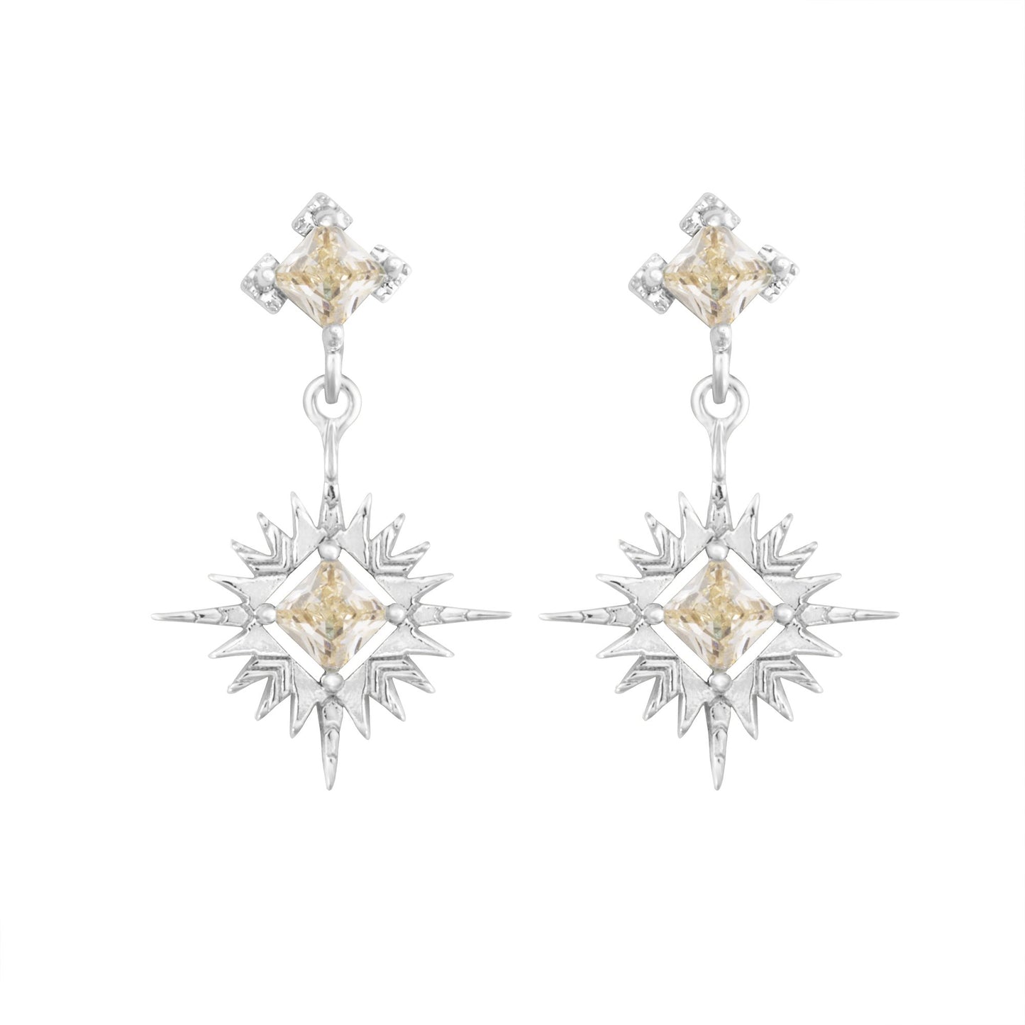 A Dusting of Jewels - Starburst Earrings | Silver