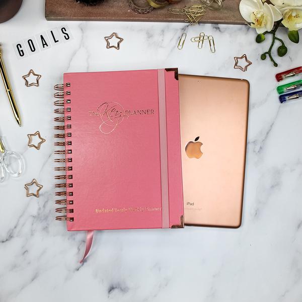 B5 Undated Yearly Weekly Planner Vegan Leather PINK